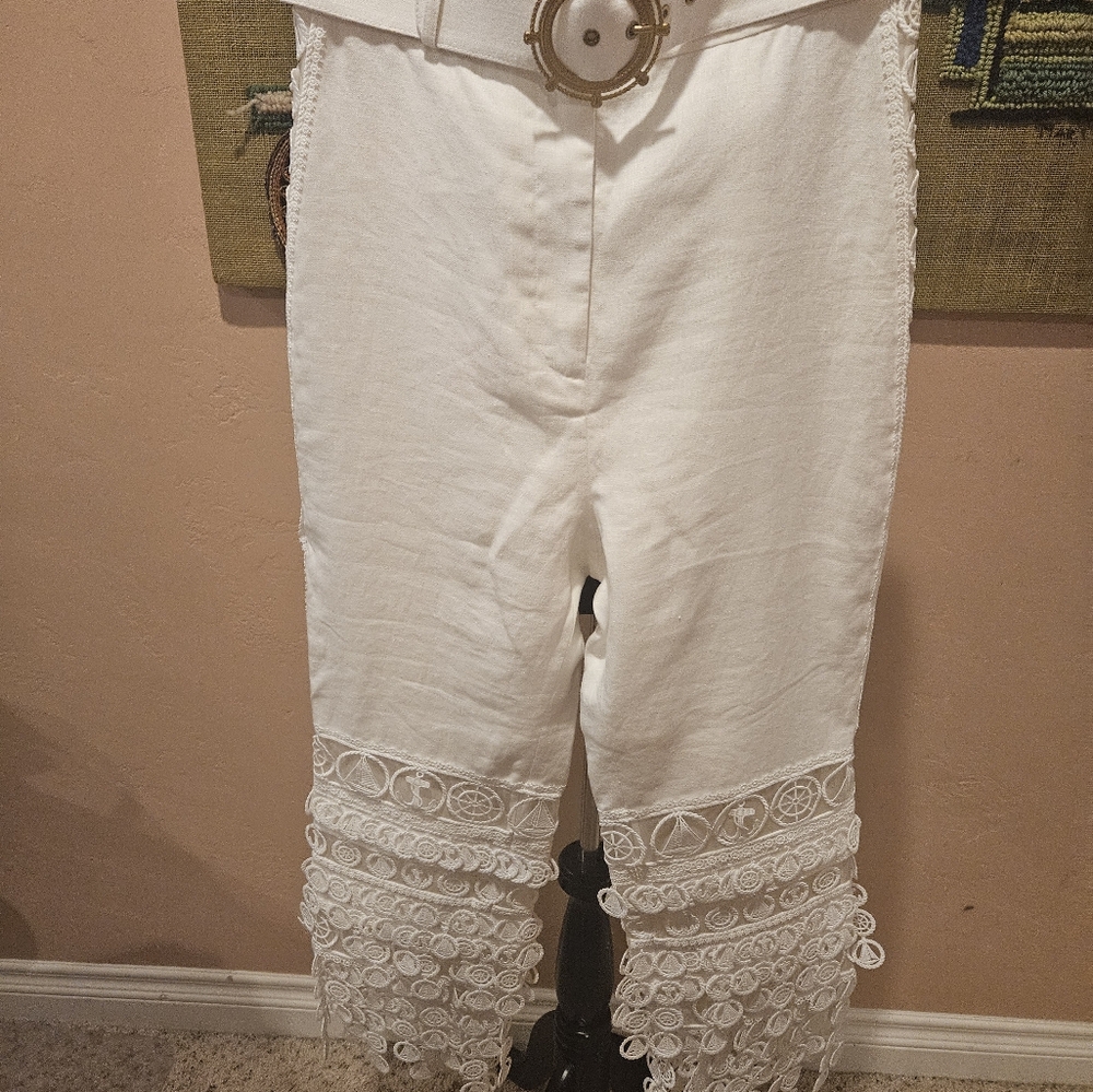 ZIMMERMAN Nautical White Linen Pants - Picture 14 of 17